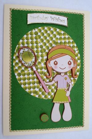 Cute Tennis Topper with Decoupage by Janet Maureen Harvey