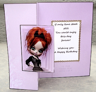 Annabelle Foldback Card with Simple Pyramage by Janet Maureen Harvey