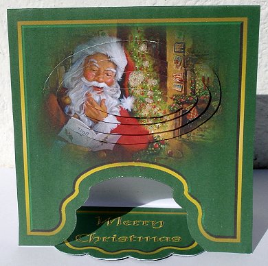 Christmas Santa Drop Flap Card by Janet Maureen Harvey
