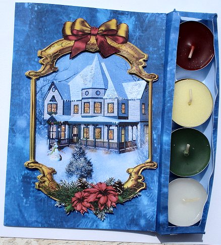 Snowy Tea Light Candle Card Kit by Janet Maureen Harvey