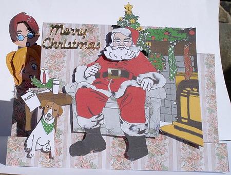 Christmas Eve Visitor 3D Center Stepper Peekaboo Card Kit by Janet Maureen Harvey