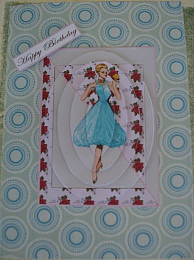 Elegant Lady in Blue Pyramid by Janet Maureen Harvey