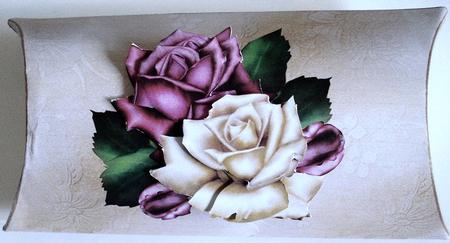 Antique Rose Pillow Box by Janet Maureen Harvey