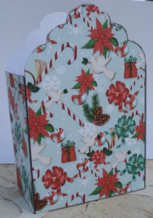 Christmas Jumble Tag Gift Box in Green by Janet Maureen Harvey