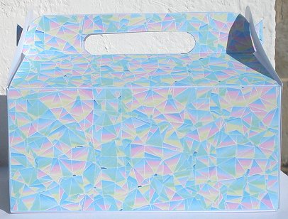 Rainbow Mosaic Gable Box (blue) by Janet Maureen Harvey