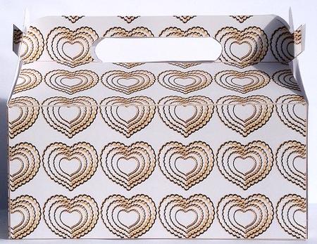 Gold Hearts Gable Box by Janet Maureen Harvey