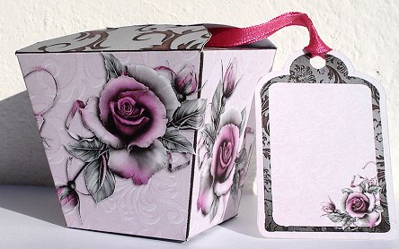 Vintage Roses Small Box & Tag by Janet Maureen Harvey