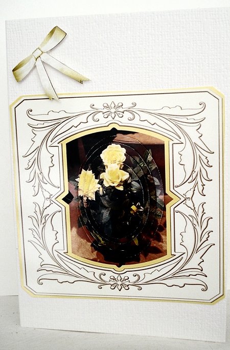 Yellow Roses in a White Frame Pyramid by Janet Maureen Harvey