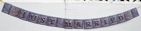 Just Married Wall Banner by Janet Maureen Harvey