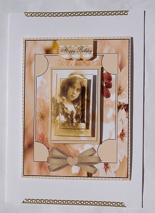 Antique Pyramid Ladies Card Girl Happy Birthday Best Wishes by Janet Maureen Harvey