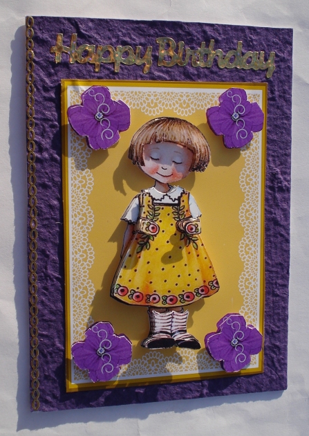 Cute Little Girl Decoupage by Janet Maureen Harvey