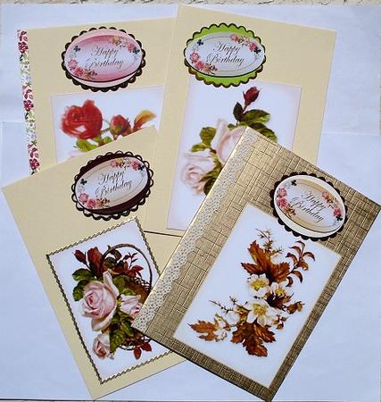 Happy Birthday Fancy Labels with Flowers & Butterflies by Janet Maureen Harvey