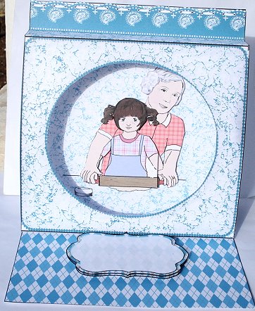 Cooking with Grandma Picture Frame Easel Card by Janet Maureen Harvey
