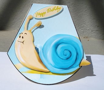 Snail Wobble Card for Belated or Normal Birthday by Janet Maureen Harvey