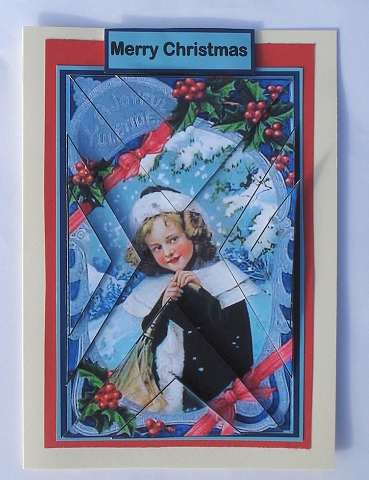 Christmas Holly Triangular Card by Janet Maureen Harvey