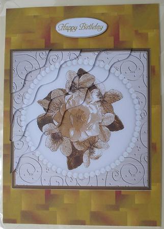 Flowers & Pearls Quick Card with Corner Wavy Side Stacker by Janet Maureen Harvey