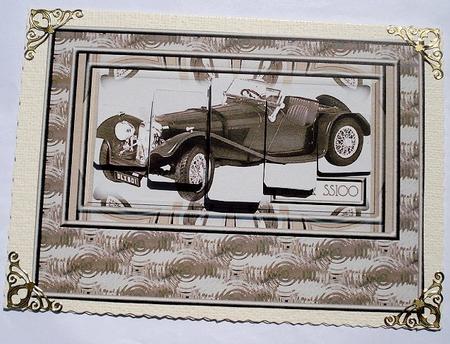 Jaguar Ss100 Panel Card by Janet Maureen Harvey