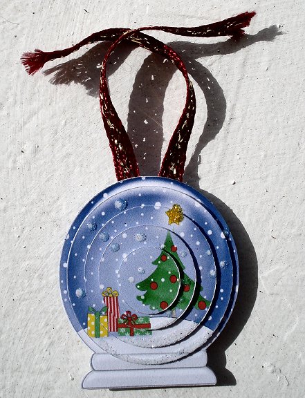 3D Xmas Tree Snow Globe Shaped Tree Decoration by Janet Maureen Harvey
