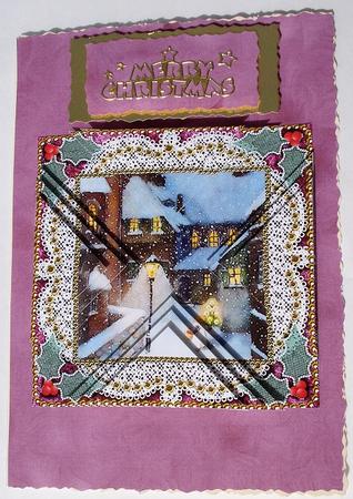 Village Angels 1 Vintage Lace Mini 4in Triangle Stacker by Janet Maureen Harvey
