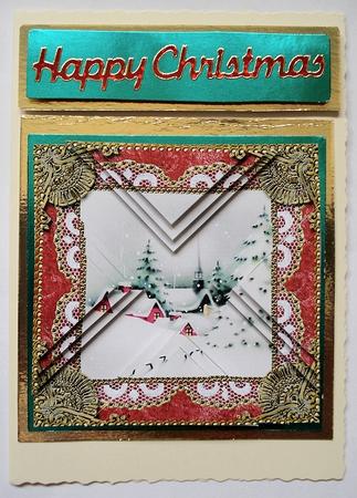 Christmas Village Vintage Lace Mini 4in Triangle Stacker by Janet Maureen Harvey