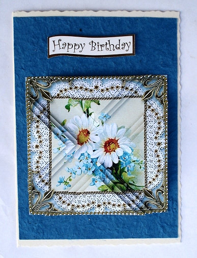 Forget Me Knot Daisies Lace Mini 4in Triangle Stacker by Janet Maureen Harvey