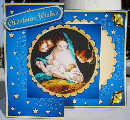 Mary and Baby Jesus Fold Back in Blue by Janet Maureen Harvey