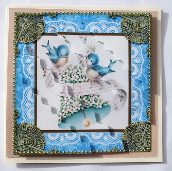 Blue Tit Bell Duo Corner Wavy Sq Stacker by Janet Maureen Harvey
