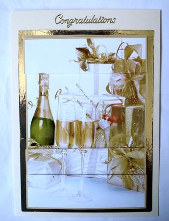 Celebration Wine Glasses and Champagne Stacker Card by Janet Maureen Harvey