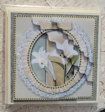 Lily 1 Ruffle Duo Corner Wavy Sq Stacker by Janet Maureen Harvey