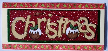 Large Dl Merry Christmas Quick Card 3D Decoupage by Janet Maureen Harvey