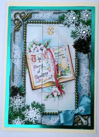 Christmas Book Snow 7x5inch 3D Paper Weaving Sheet by Janet Maureen Harvey