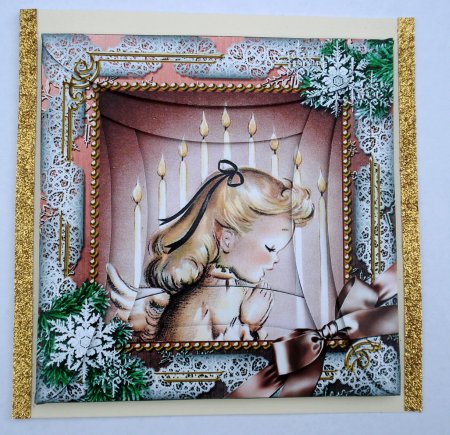 Christmas Prayer Square Spiral Rounded Edge Stacker by Janet Maureen Harvey