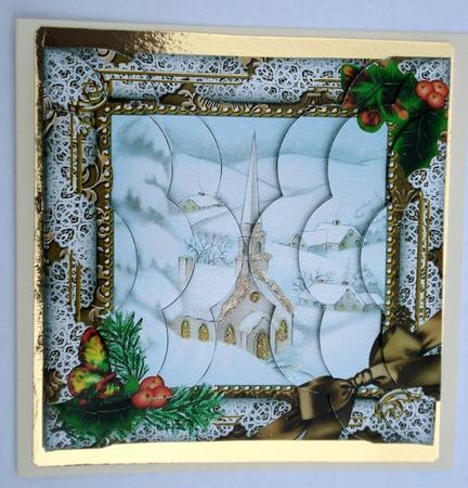Church Holly 5in Side by Side Round Scallop Stacker by Janet Maureen Harvey