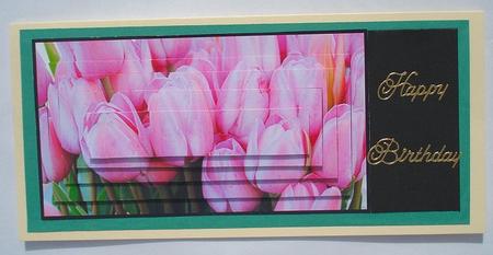 Tulips in the Pink Dl Card by Janet Maureen Harvey