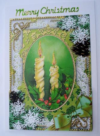 Candle Duo Snow Scallop Bottom 7x5inch Stacker by Janet Maureen Harvey