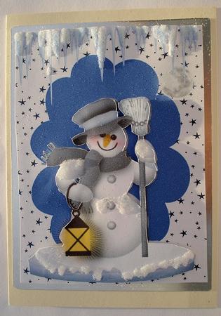 Snowman with a Lantern by Janet Maureen Harvey