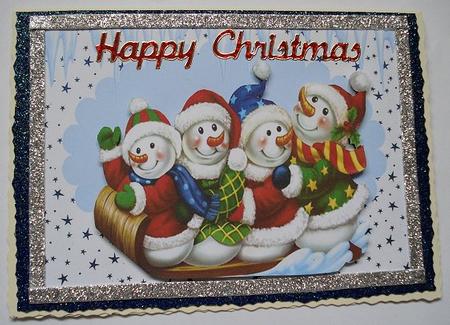 Cute Little Snowmen Having Fun in the Snow by Janet Maureen Harvey