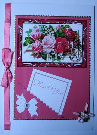 Roses Thank-you Card with Pyramage by Janet Maureen Harvey