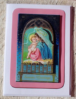 Madonna & Child Card Front with Decoupage by Janet Maureen Harvey