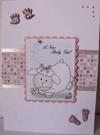 A4 Little Lamb - New Baby Girl by Janet Savage
