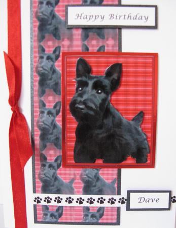 Scottie Puppy 3D Decoupage with Background by Janet Savage