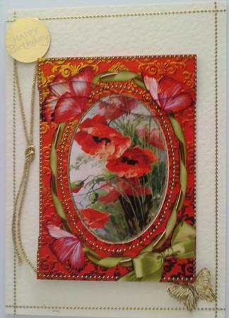 Poppy Butterflies 7x5in Swirvey Top and Bottom Stacker by Janet Savage