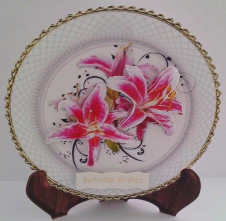 Lily Flower Plate Card by Janet Savage
