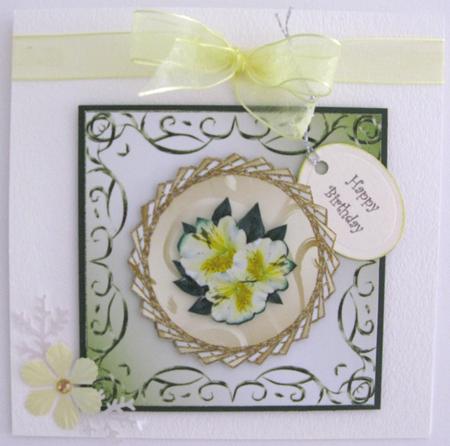 Twisted Round Frame with Flowers Large Topper by Janet Savage