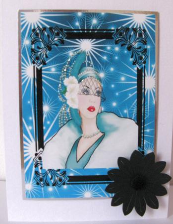 Elegent Lady A4 Topper in Sea Jade Blue by Janet Savage