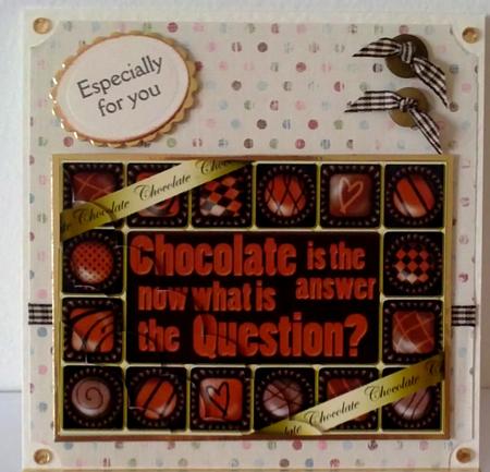 A5 Chocolate Greetings Scallop Corner Stacker by Janet Savage