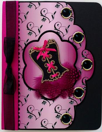 Floral A4 Scallop Edge 'n Lace Card Front - Dusky Pink by Janet Savage