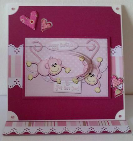 A5 Chunky Monkey Envelope Edge Oval Pyramage Topper by Janet Savage