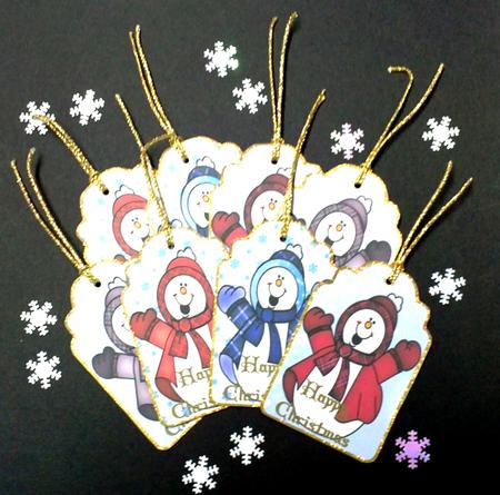 Happy Snowmen Christmas Tags by Janet Savage
