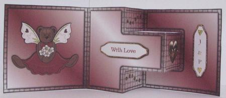 Love and Hugs Cute Bear T-step Tri Fold by Janet Savage